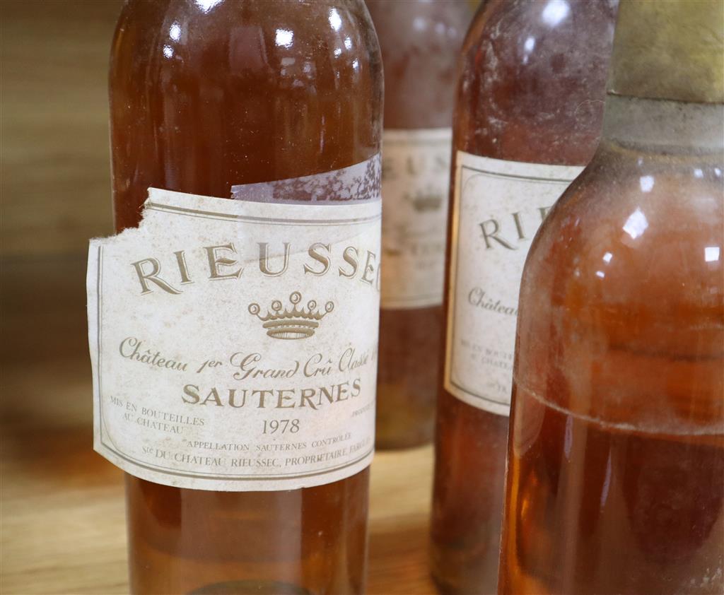 Rieussec Sauternes 1978 (6), 1979 (1), 1981 (1) and three 1981 half bottles
